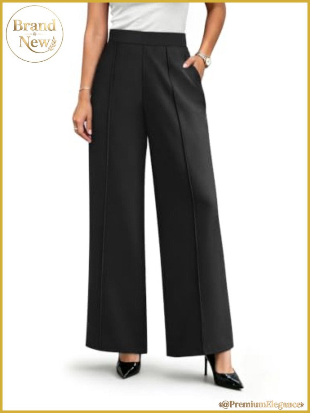 Wide Leg Dress Pants Women High Waisted Business Casual Work Trousers